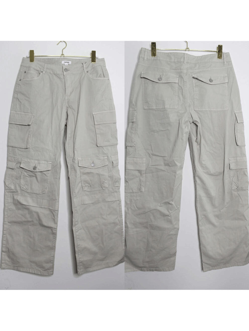 NWT Garage Carter Beige Low Rise Wide Cargo Pants - 9